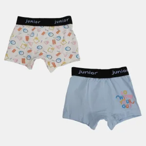 Boys' Cotton Boxer Shorts –  (Pack of 2)