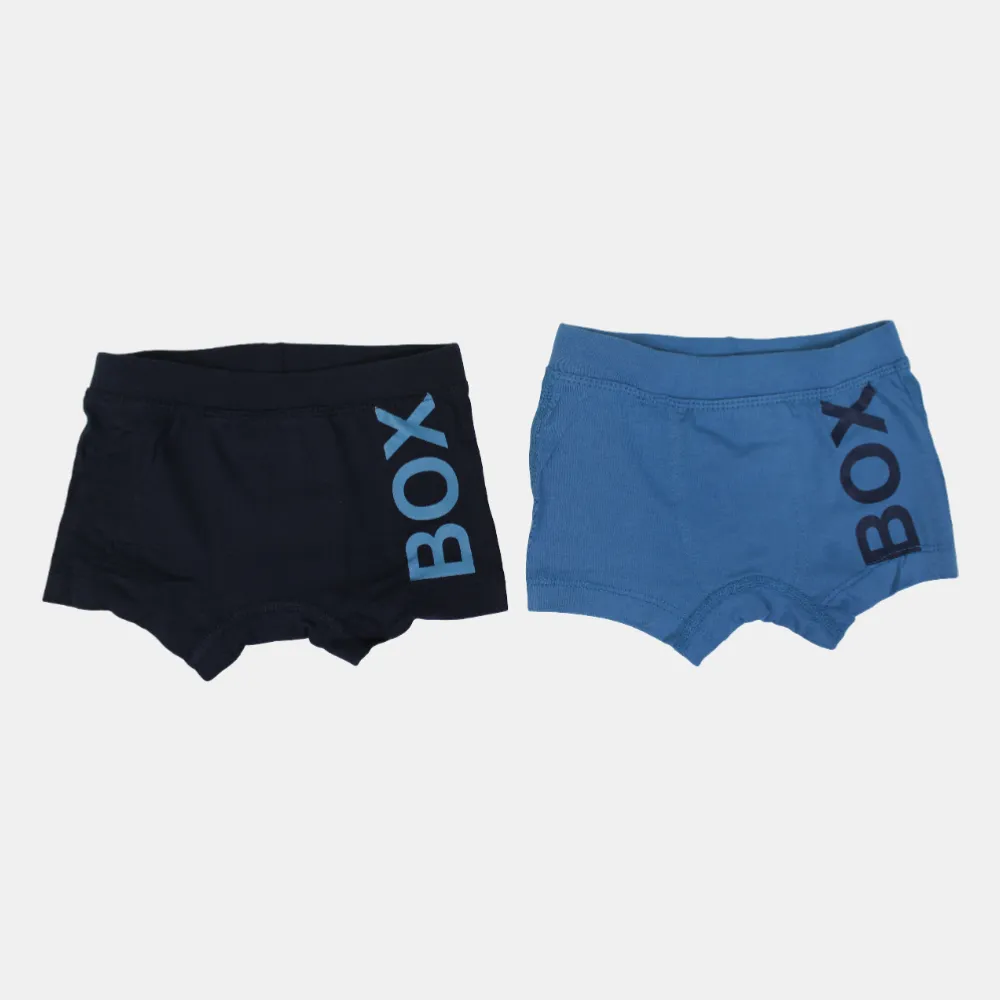 Boys' Cotton Boxer Shorts – Petrol & Navy (Pack of 2)