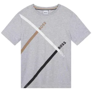 Boys Cotton Grey Short Sleeve T-shirt