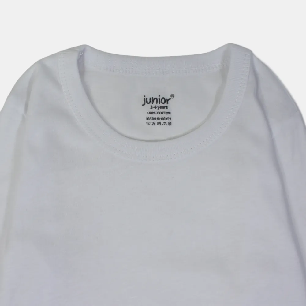 Boys' Cotton Long-Sleeved Undershirt – White