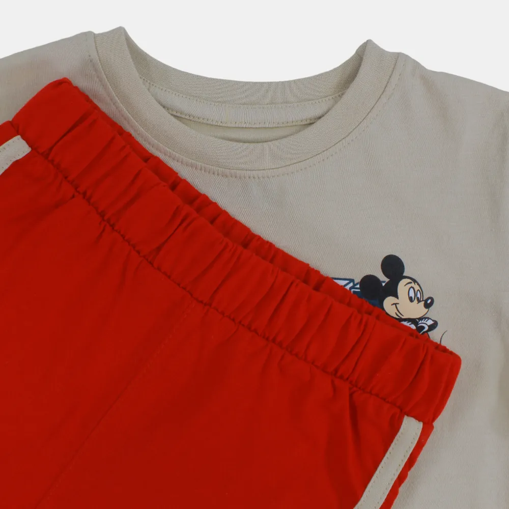 Boys Cotton Pajama Set - Mickey Mouse Design