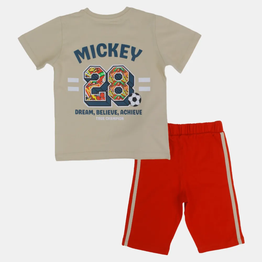 Boys Cotton Pajama Set - Mickey Mouse Design