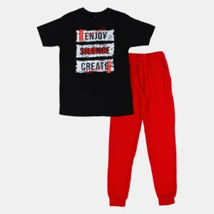 Boys' Cotton Pajama Set – Multicolor