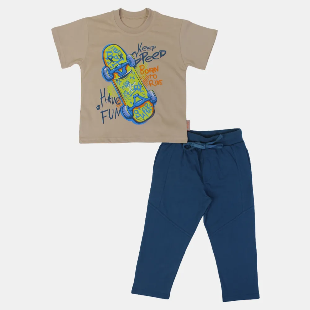 Boys Cotton Pajama Set - Skating Design