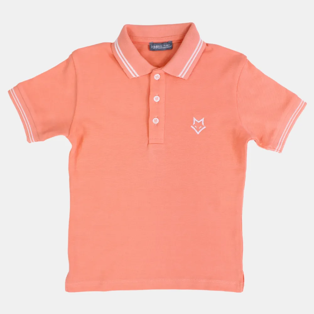 Boys Cotton Plain Polo Shirt