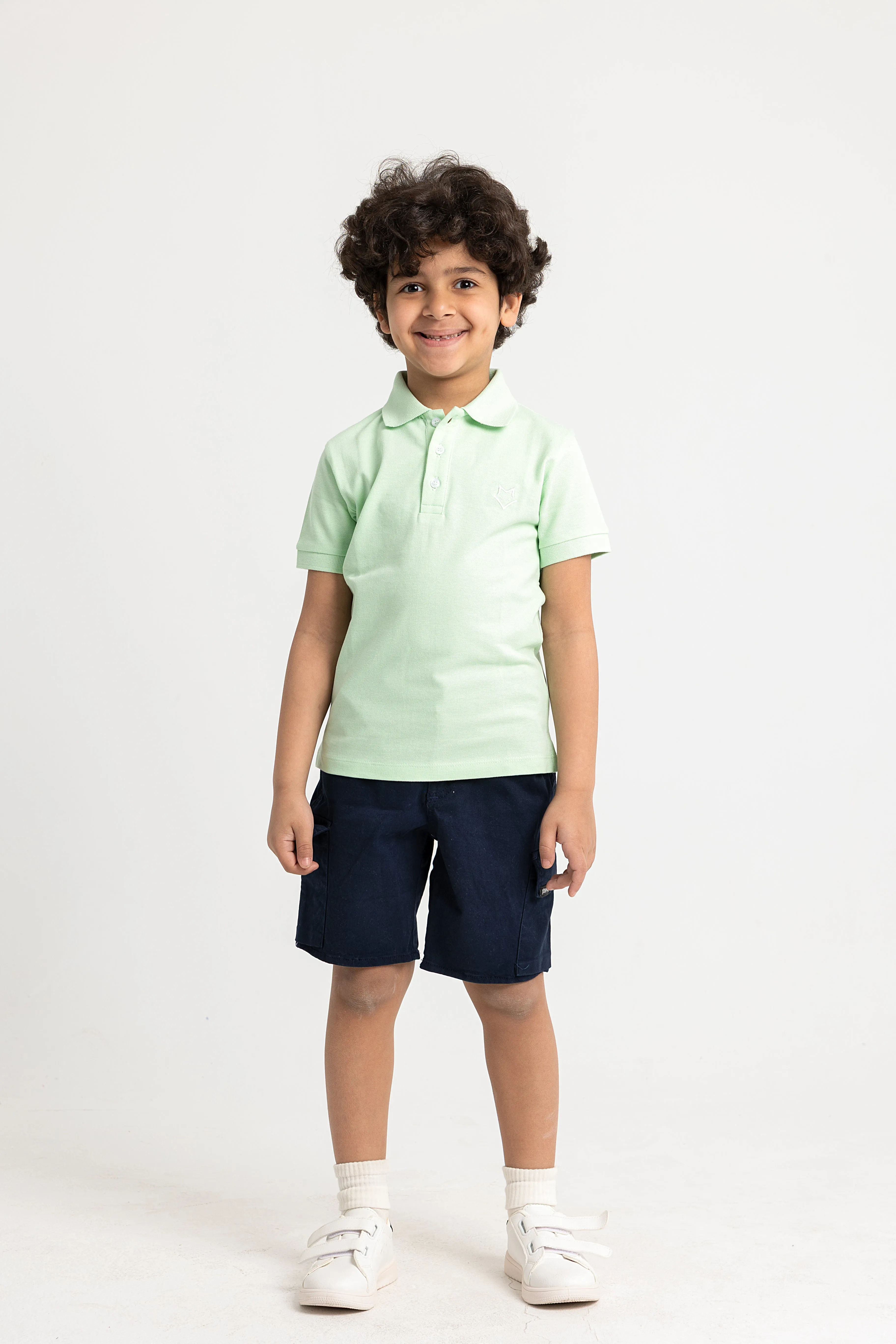 Boys Cotton Plain Polo Shirt