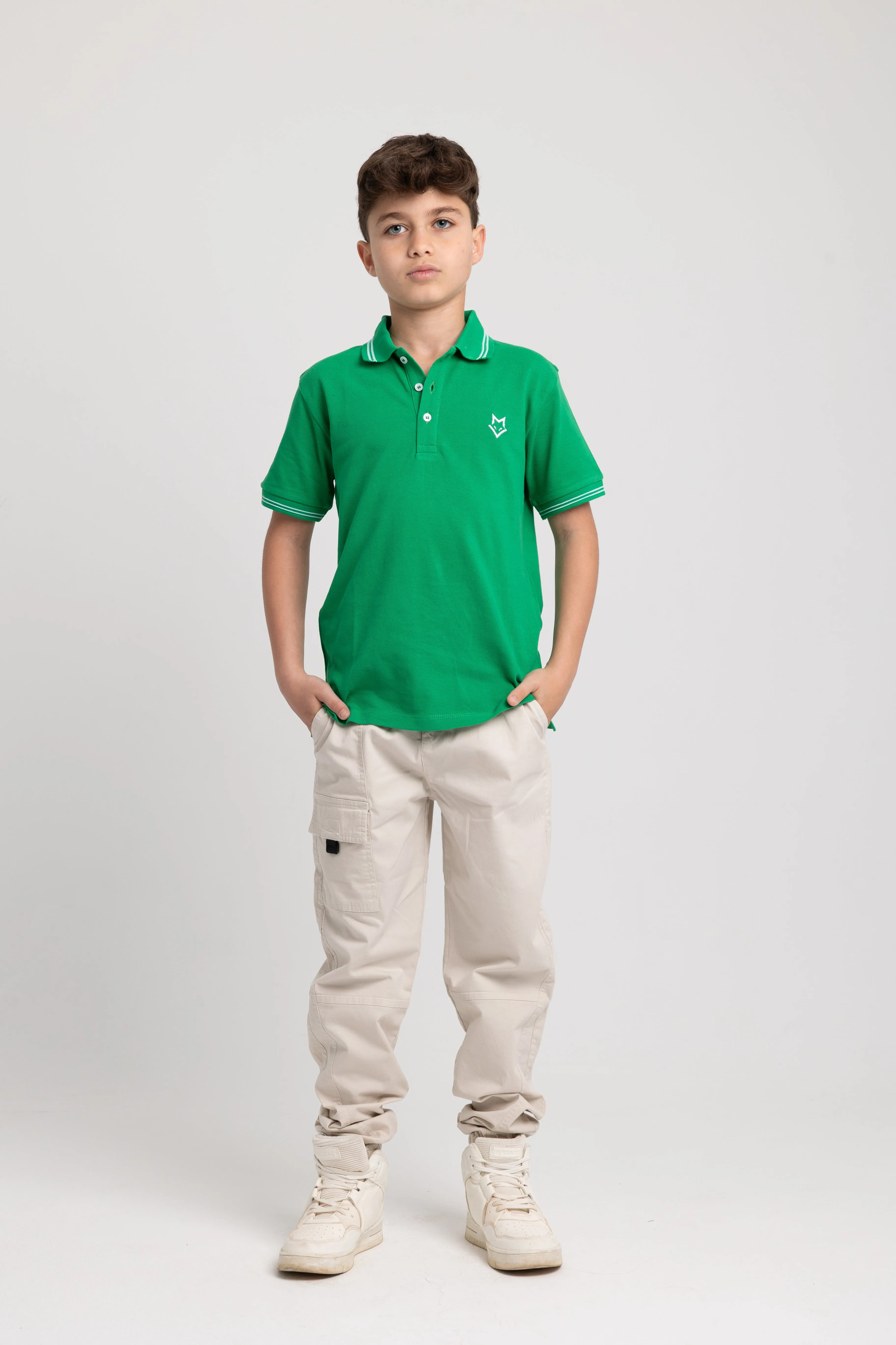 Boys Cotton Plain Polo Shirt