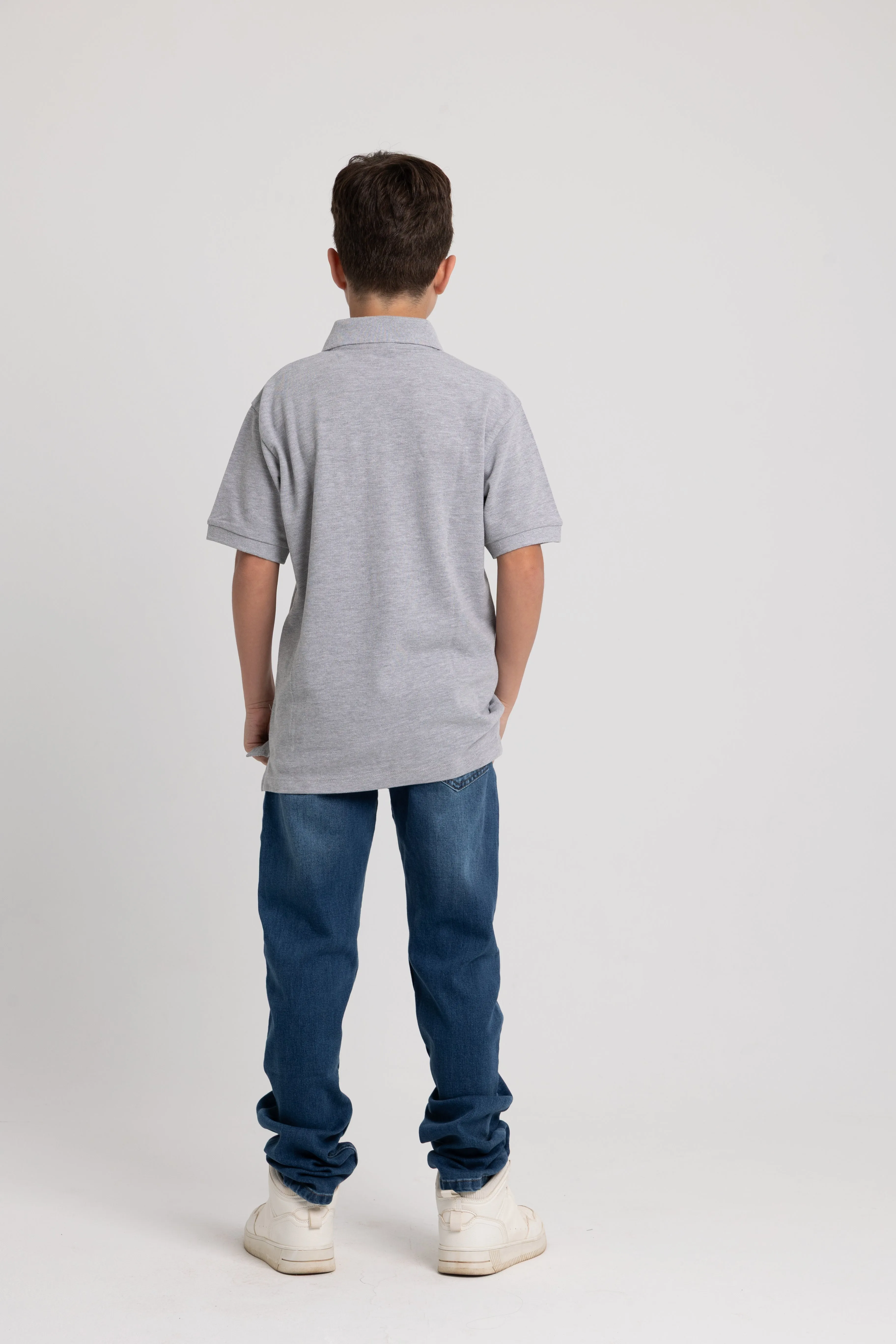 Boys Cotton Plain Polo Shirt