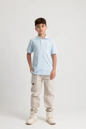 Boys Cotton Plain Polo Shirt