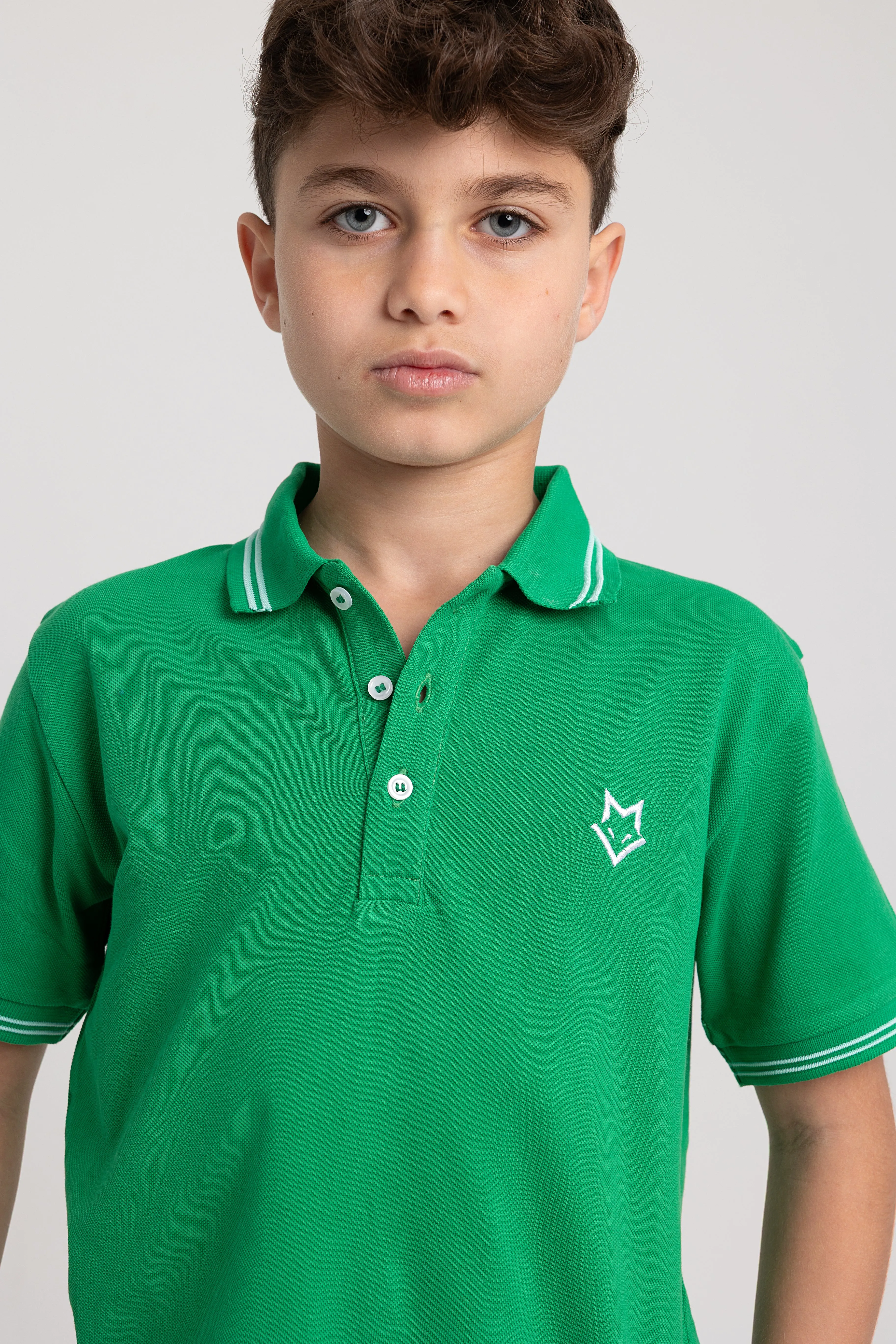 Boys Cotton Plain Polo Shirt