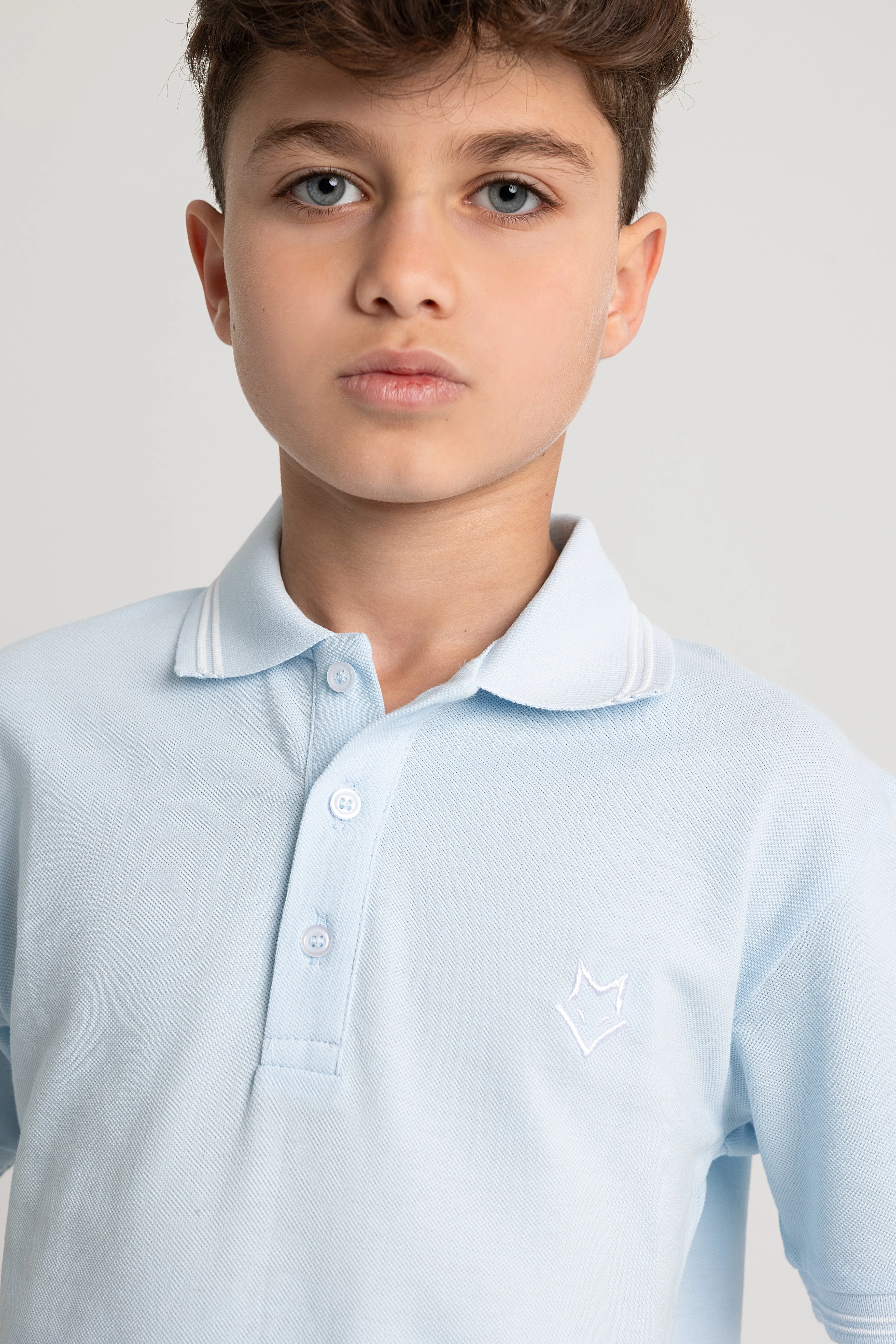 Boys Cotton Plain Polo Shirt
