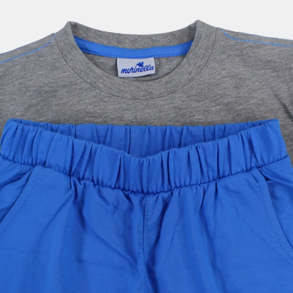 Boys Cotton Short-Sleeved Pajama Set - "Surf Break" Design