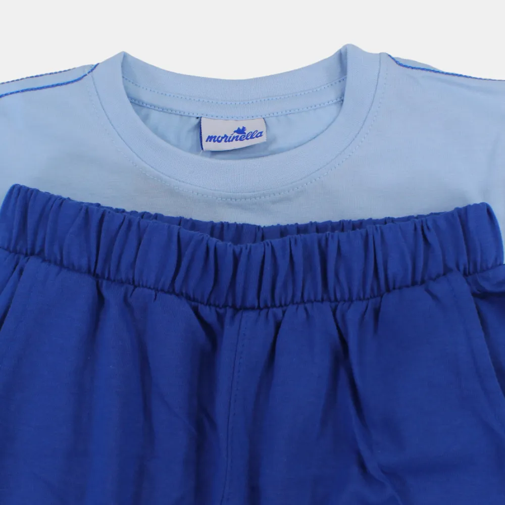 Boys Cotton Short-Sleeved Pajama Set - "Surf Break" Design