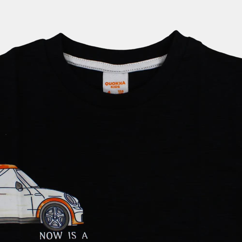 Boys Cotton Short-Sleeved T-Shirt with Cars Design