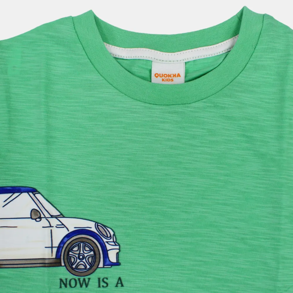 Boys Cotton Short-Sleeved T-Shirt with Cars Design