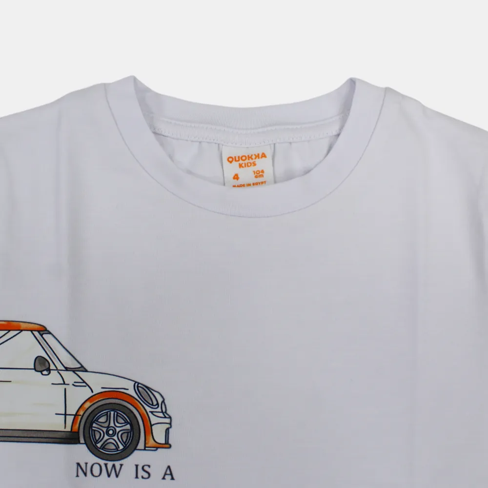 Boys Cotton Short-Sleeved T-Shirt with Cars Design