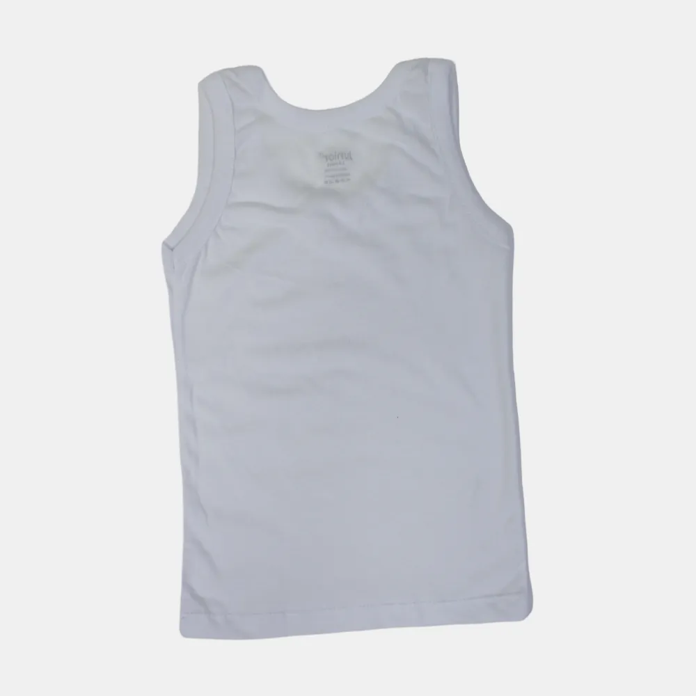 Boys' Cotton Sleeveless Undershirt – White (Sporty Strap Design)