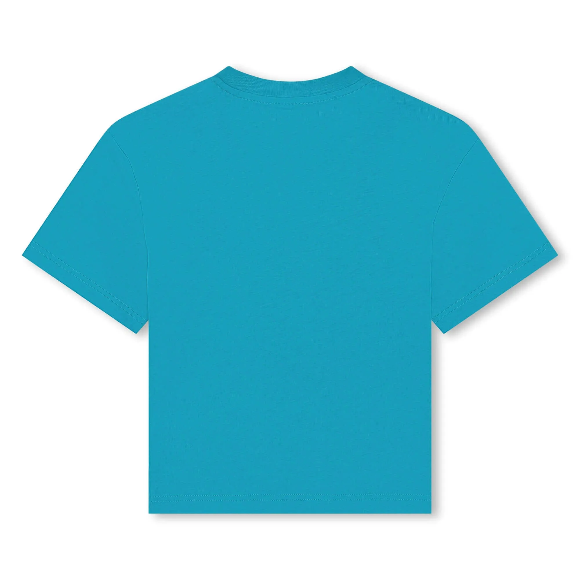 Boys Cotton Turquoise Logo T-Shirt