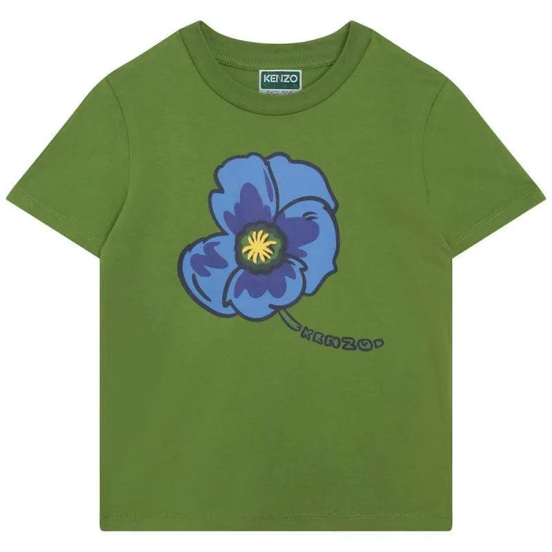 Boys Green Flower T-shirt