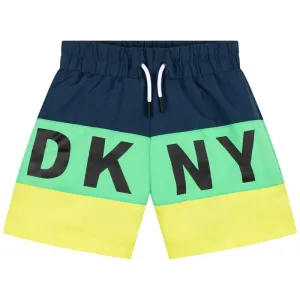Boys Green Yellow Swim Shorts