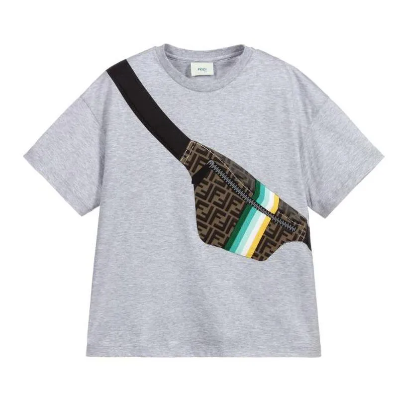 Boys Grey Bag Logo T-shirt
