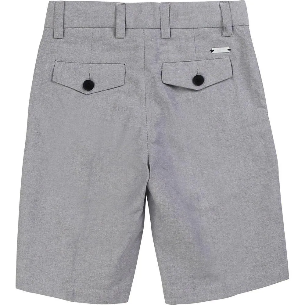 Boys Grey Cotton Shorts