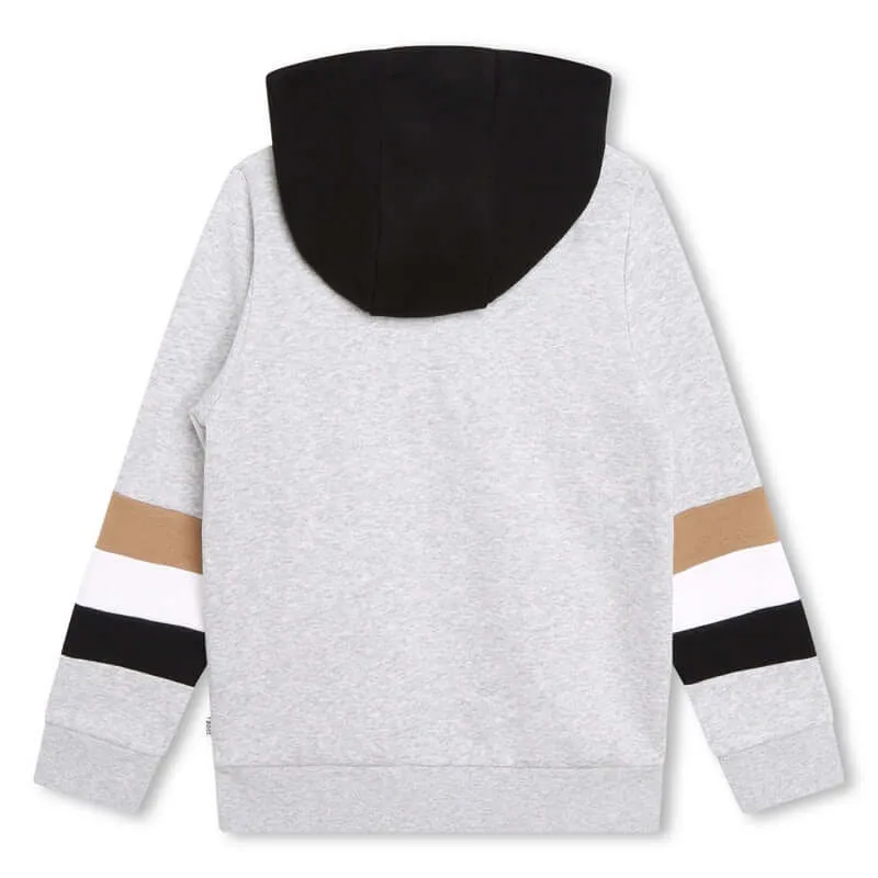 Boys Grey Hooded Cardigan
