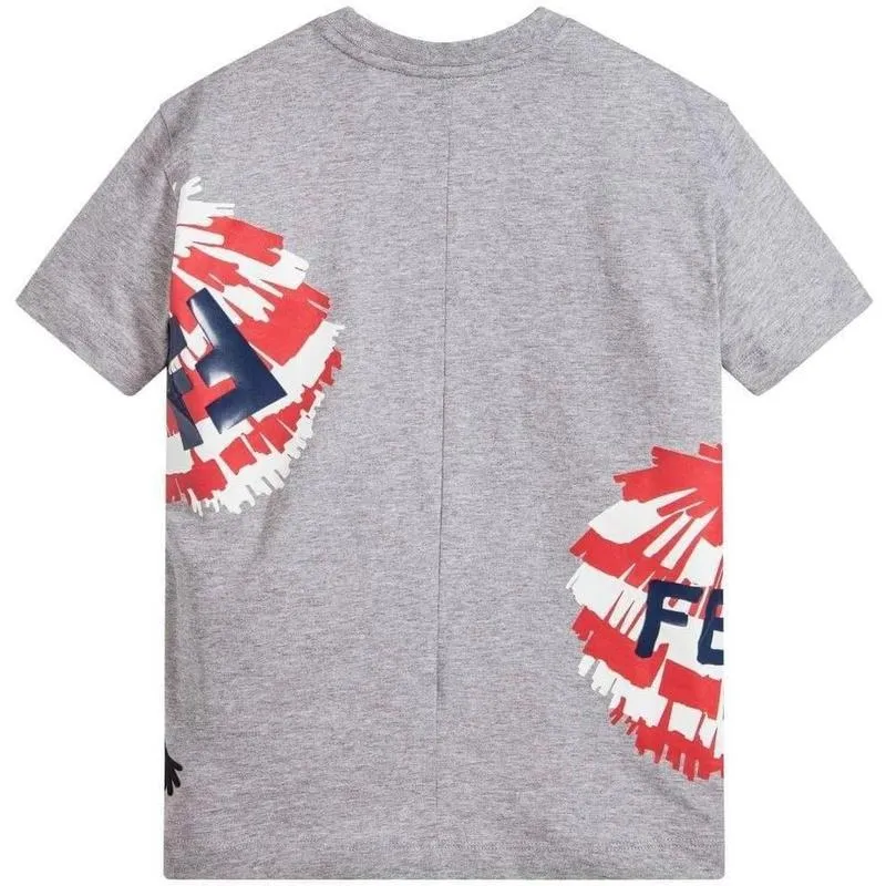Boys Grey Pom-Pom T-Shirt