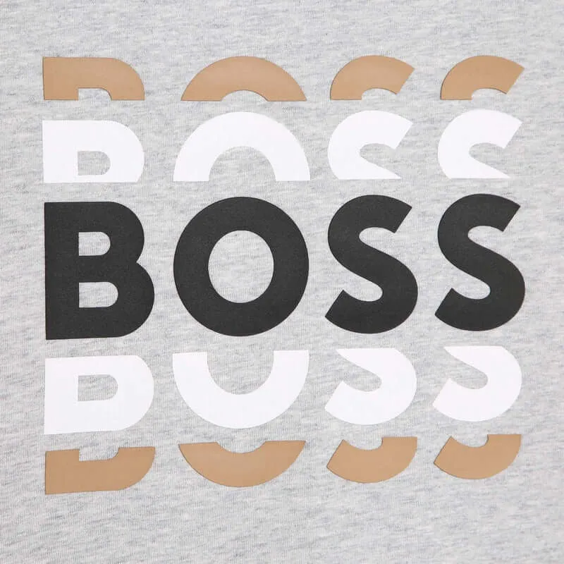 Boys Grey Short Sleeve Cotton T-Shirt