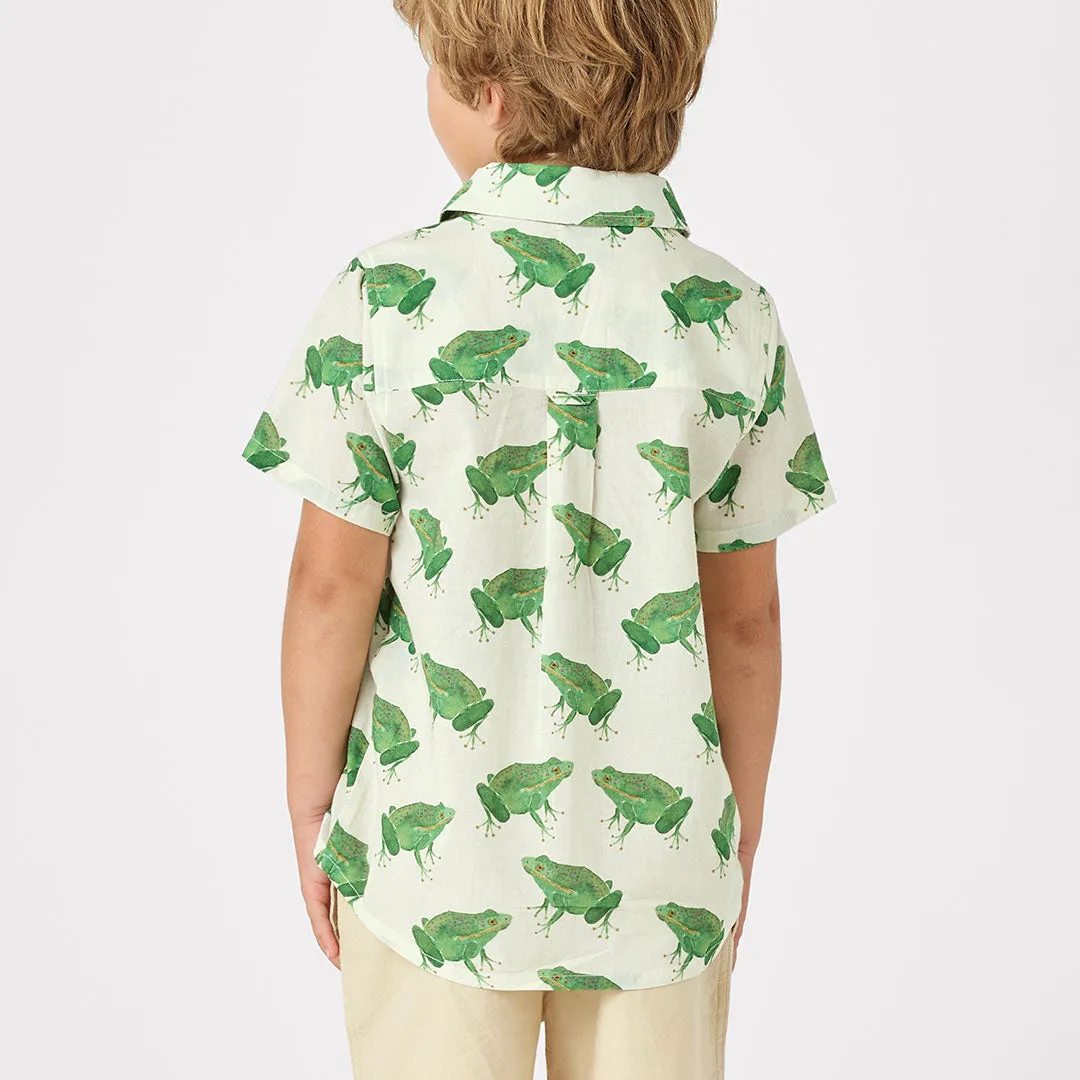 Boys Jack Shirt - Frogs by Pink Chicken
