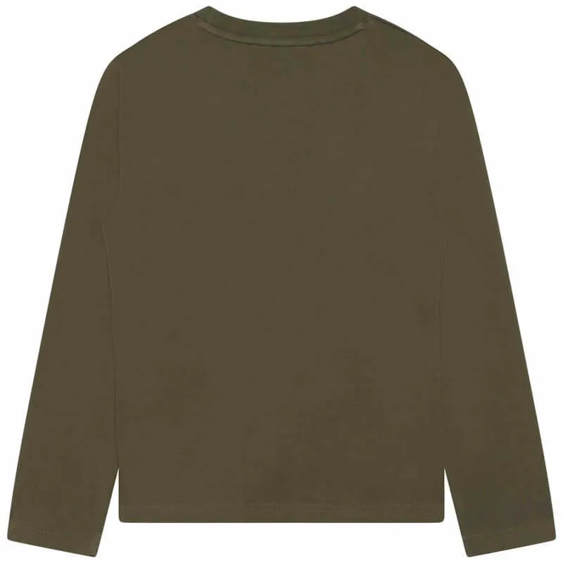 Boys Khaki Long Sleeve T-Shirt