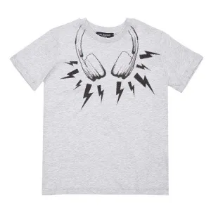 Boys Light Grey Headphones T-Shirt