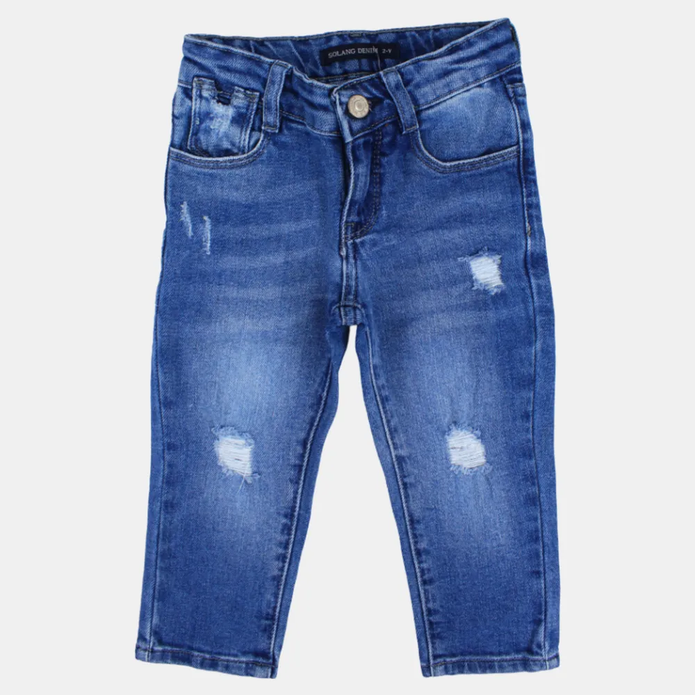 Boys' Mid-Wash Ripped Jeans