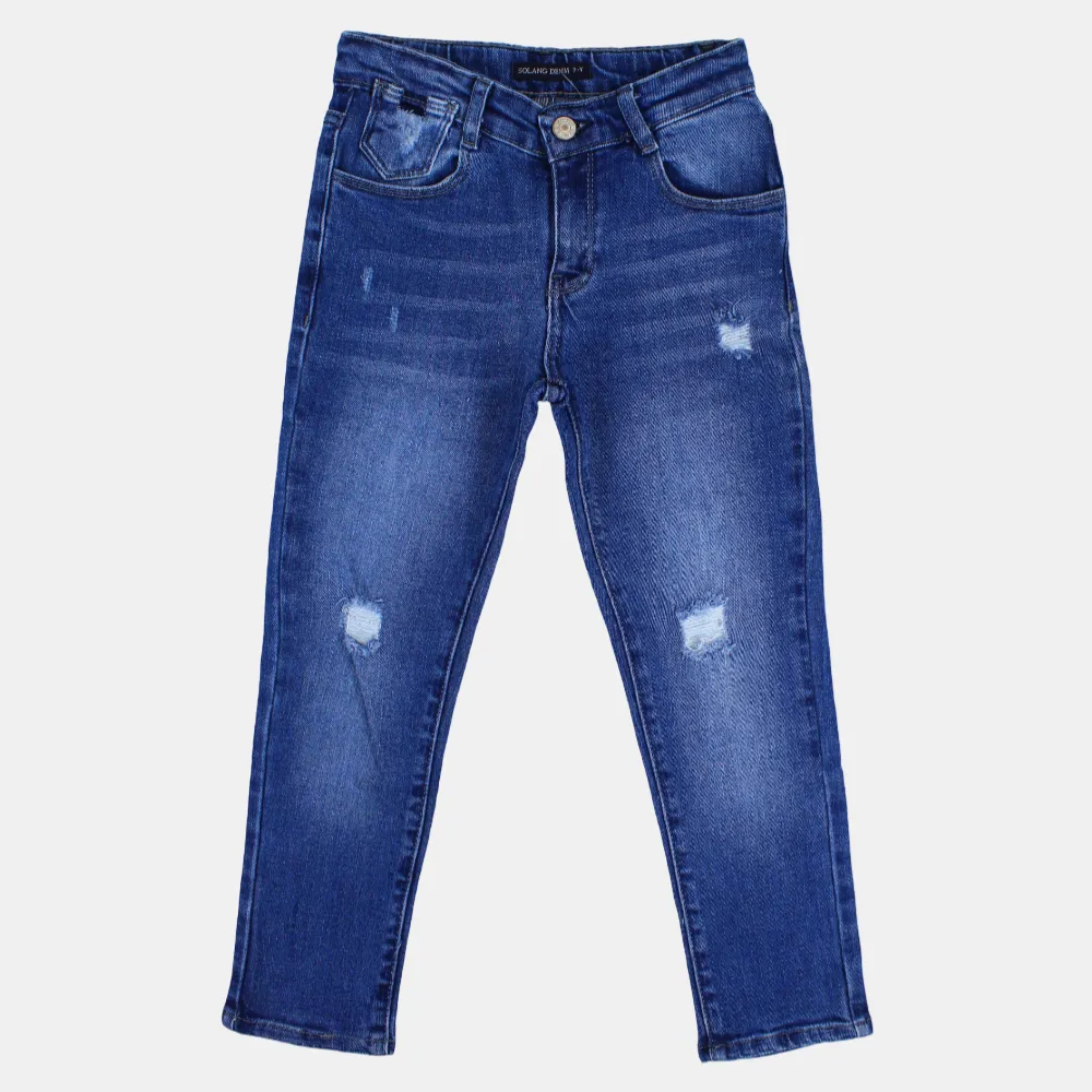 Boys' Mid-Wash Ripped Jeans