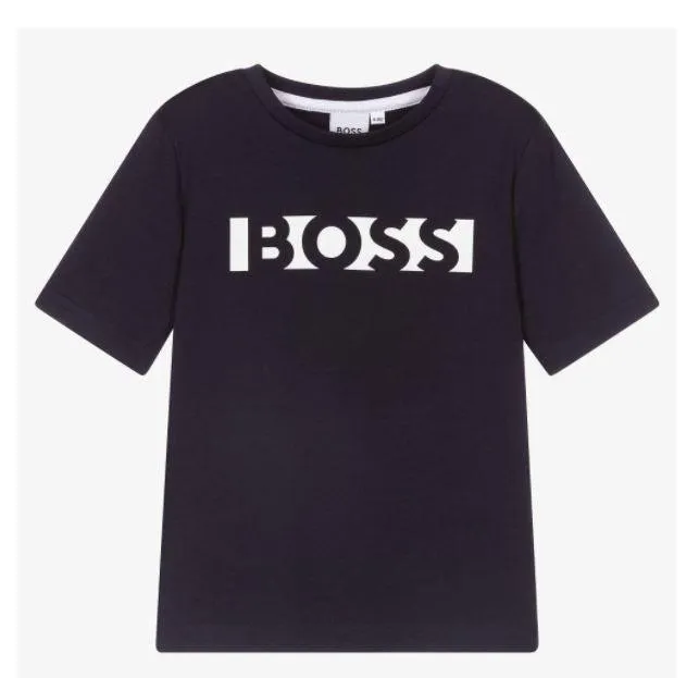 Boys Navy Cotton T-Shirt