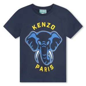 Boys Navy Elephant Print T-Shirt