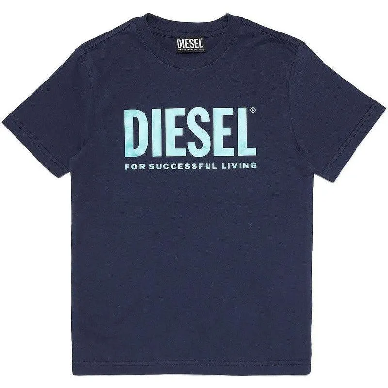 Boys Navy Living Print T-Shirt
