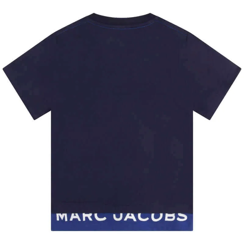Boys Navy Logo Organic Cotton T-Shirt