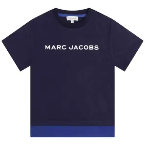 Boys Navy Logo Organic Cotton T-Shirt