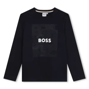 Boys Navy Long Sleeve T-shirt