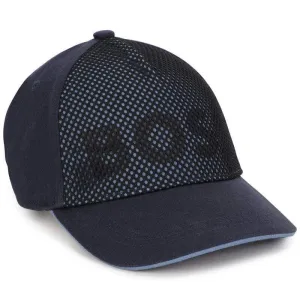 Boys Navy Mesh Logo Cap