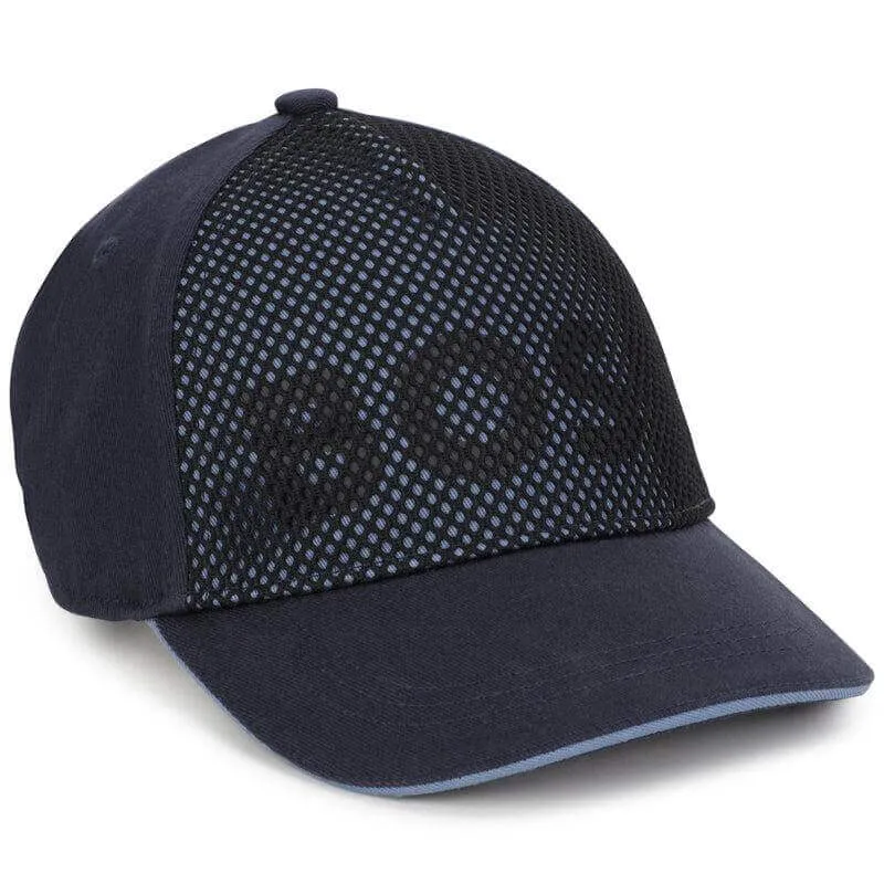 Boys Navy Mesh Logo Cap