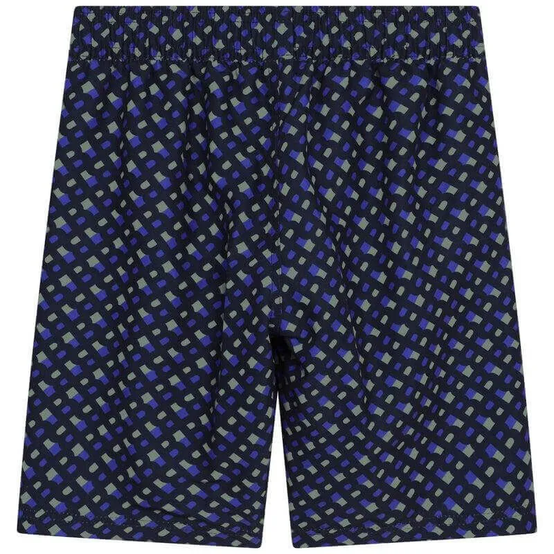 Boys Navy Monogram Logo Swim Shorts
