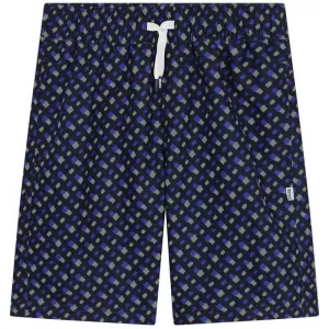Boys Navy Monogram Logo Swim Shorts
