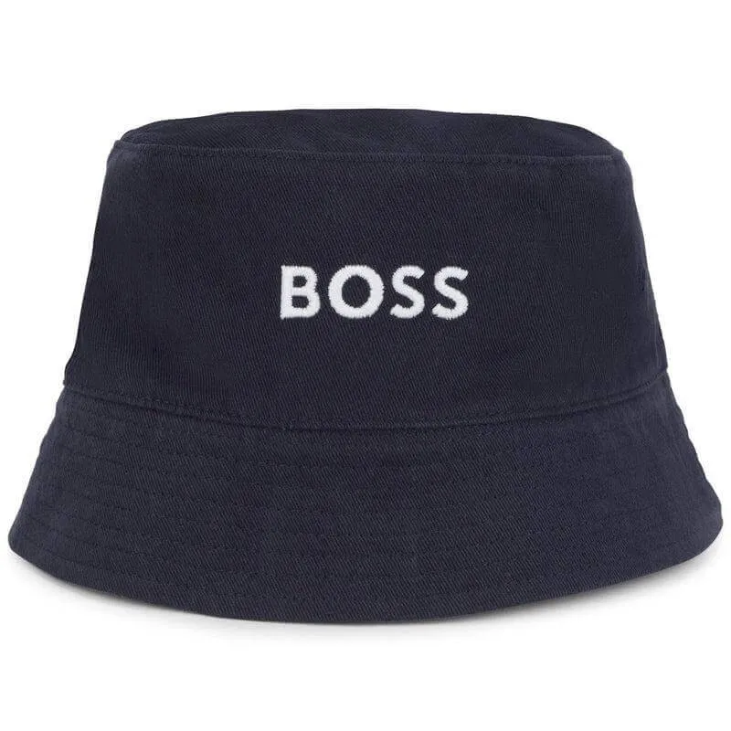 Boys Navy Reversible Monogram Bucket Hat
