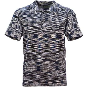 Boys Navy Space-Dye Short Sleeve Polo