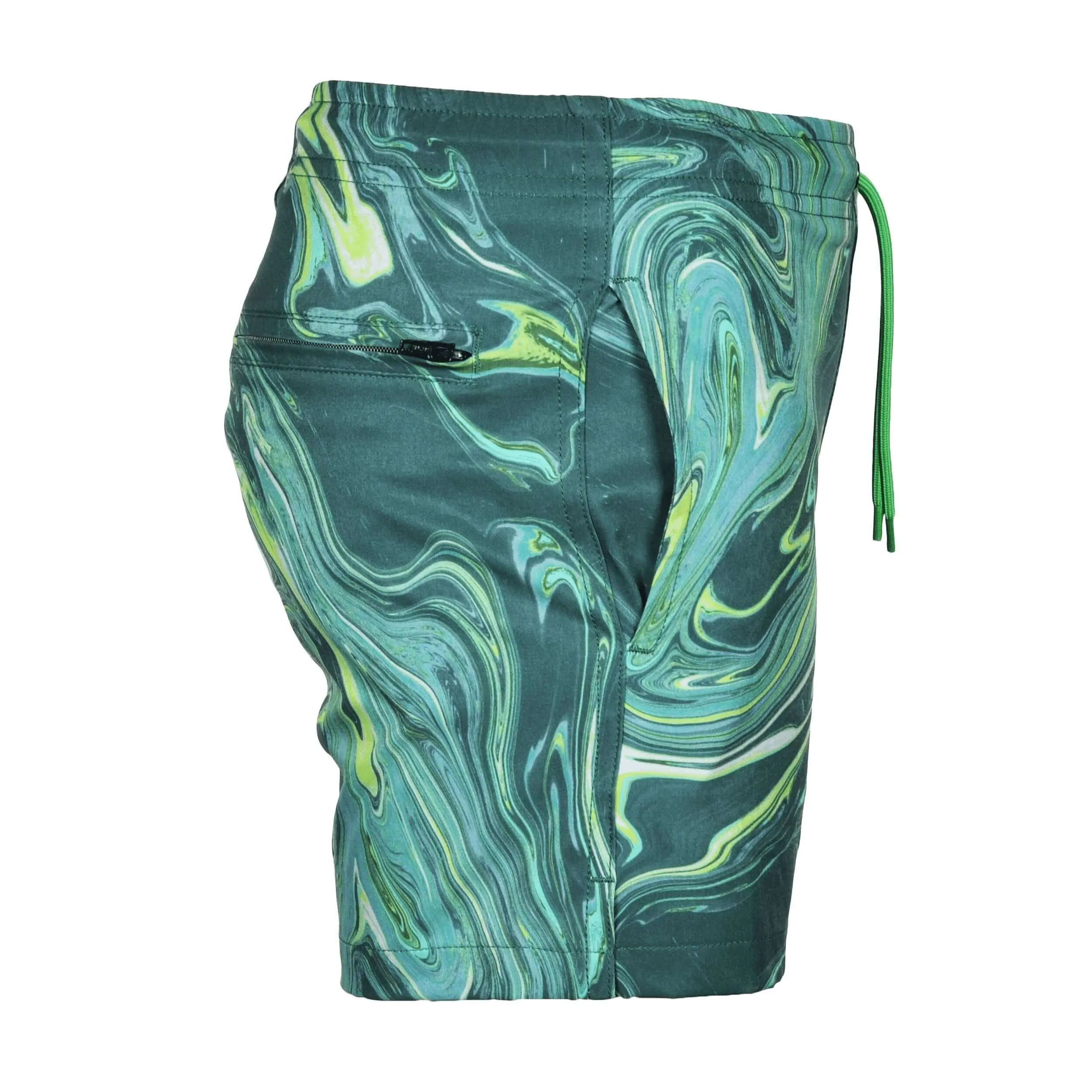 Boys Oil Green Swimming Shorts