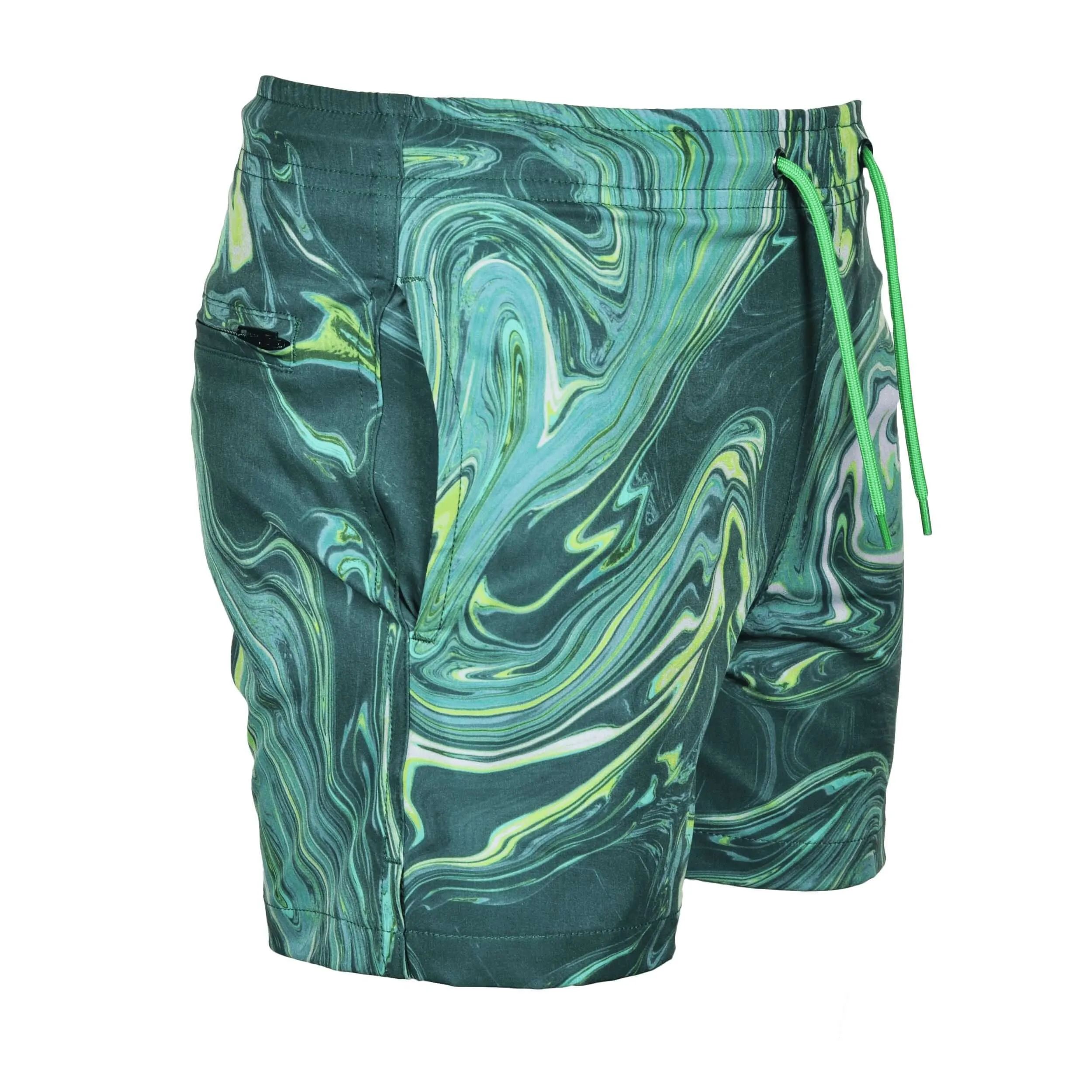 Boys Oil Green Swimming Shorts