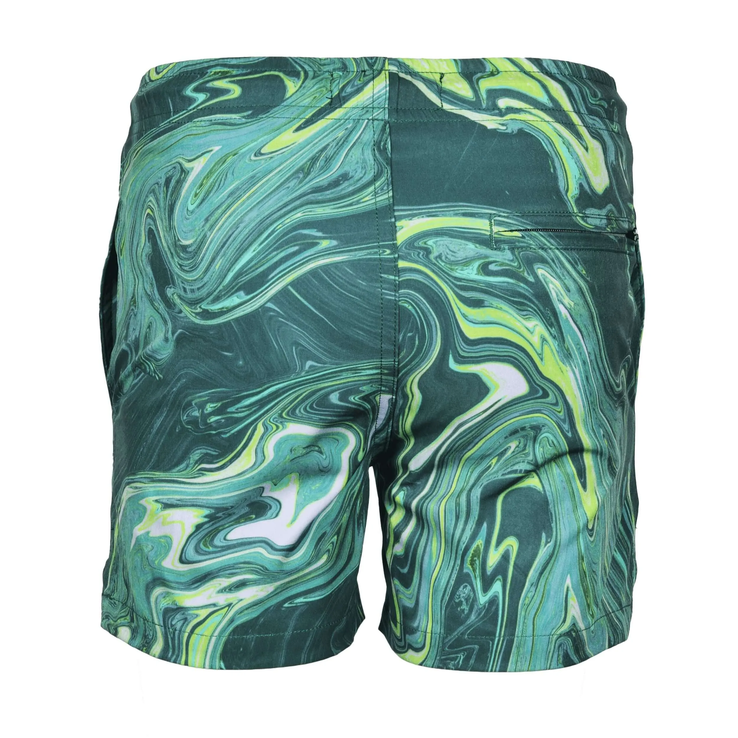 Boys Oil Green Swimming Shorts