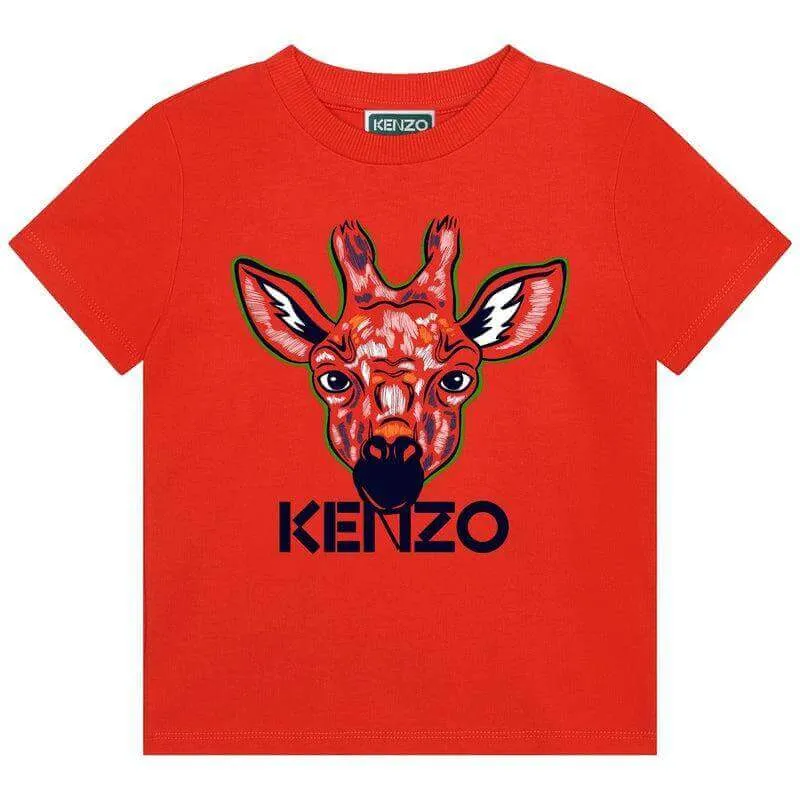 Boys Orange Giraffe T-shirt
